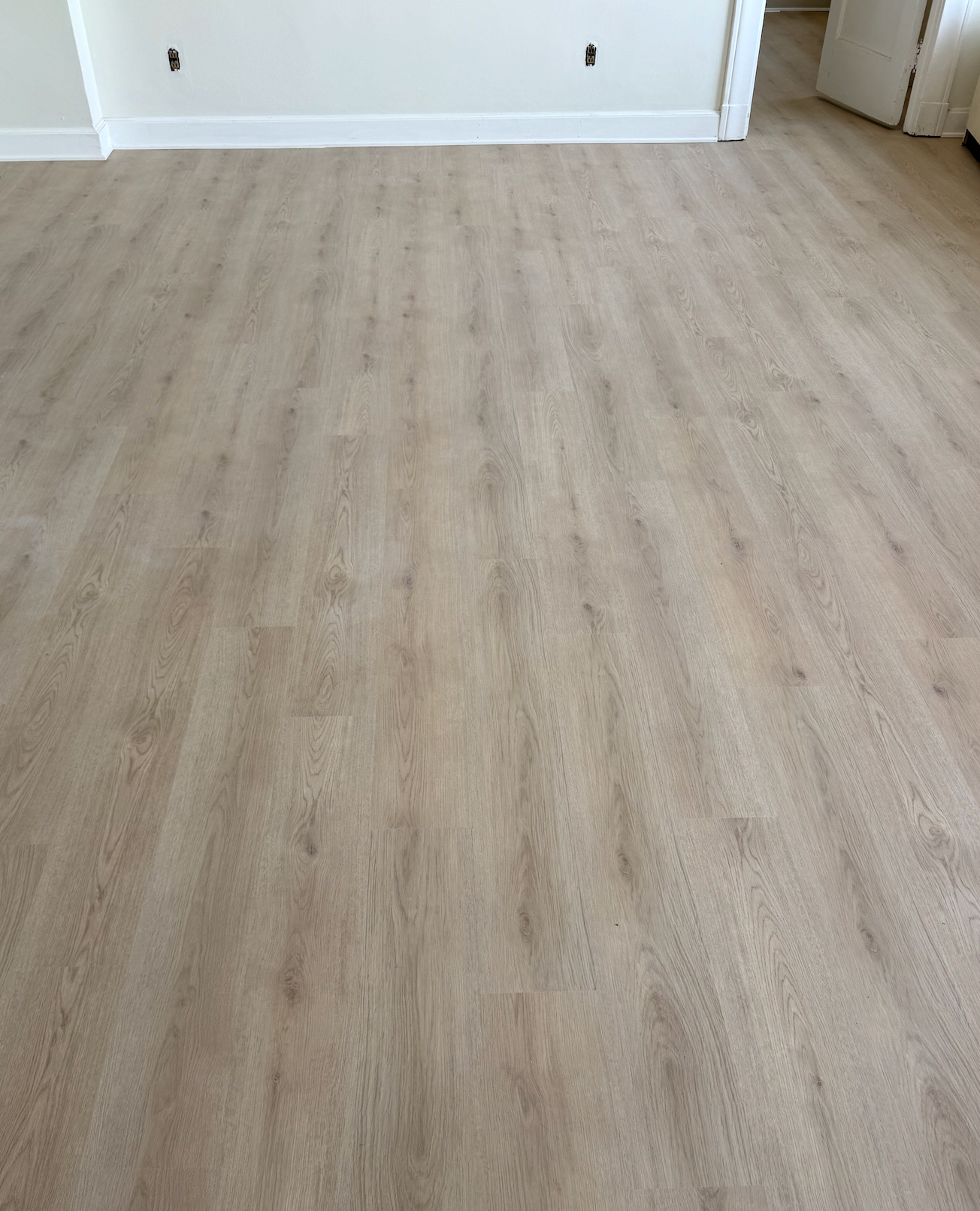 Close-up of installed LVP planks
